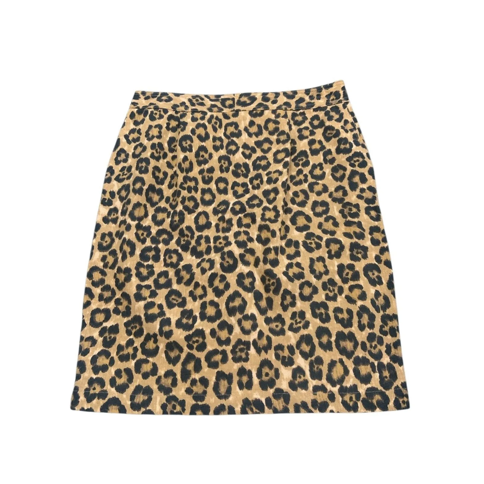 Lauren Ralph Lauren 10 Linen Animal Cheetah Print Quiet Luxury Pencil Skirt Mob - Image 4