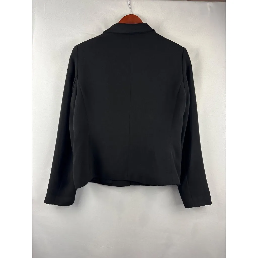 Apostrophe Petite Black Blazer Womens Size 10P 100% Polyester - Image 4