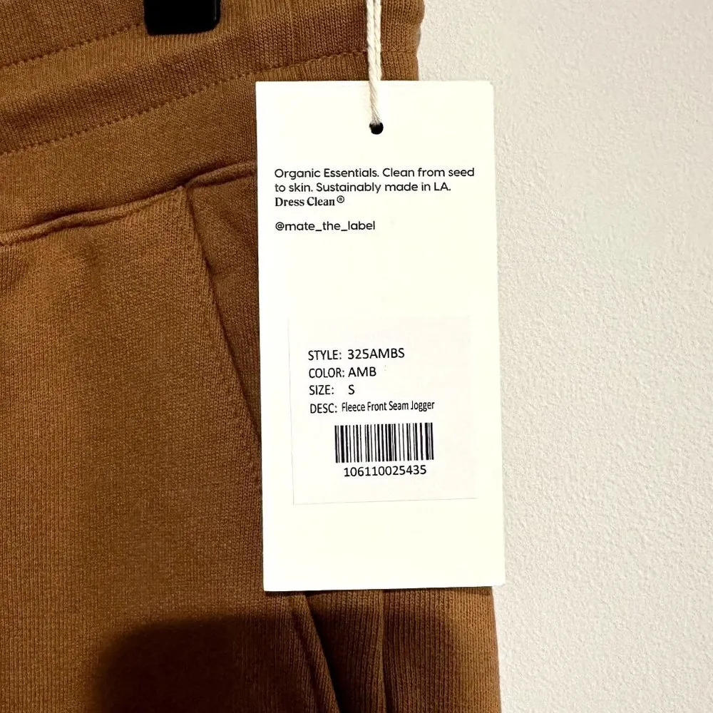 NWT MATE the Label Amber Fleece Front Seam Jogger - S - Image 5