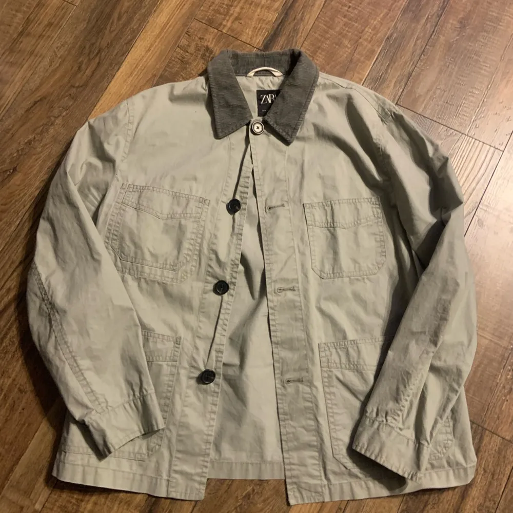 Zara barn jacket shirt pockets corduroy collar  fall chore unisex $98 casual - Image 2