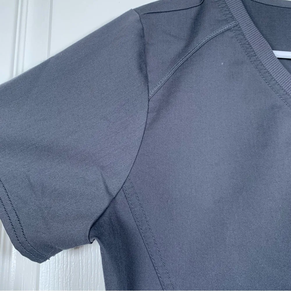 Scrubstar Gray V-Neck Scrub Medical Hospital Hospital Nurse Small EUC #DS-1699 - Image 3