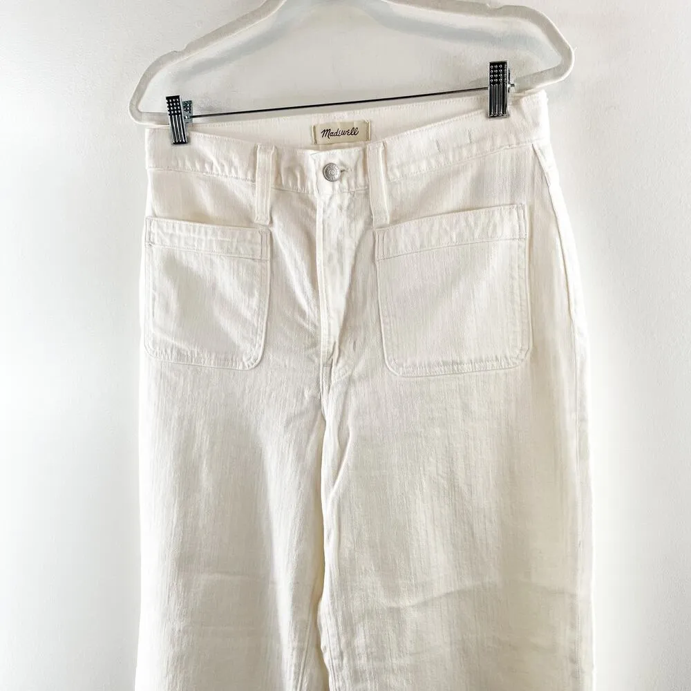 Madewell The Perfect Vintage Wide Leg Crop Jeans Patch Pocket Tile White 10 - Image 11