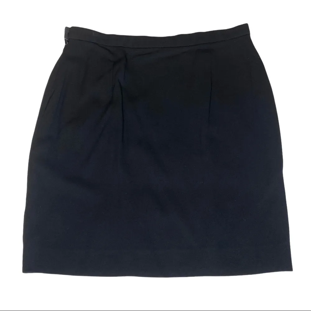 Vintage: Giorgio Armani ♔ Wool Pencil Mini Skirt ♔ Black Size IT 46 // US 8 ♔ - Image 7