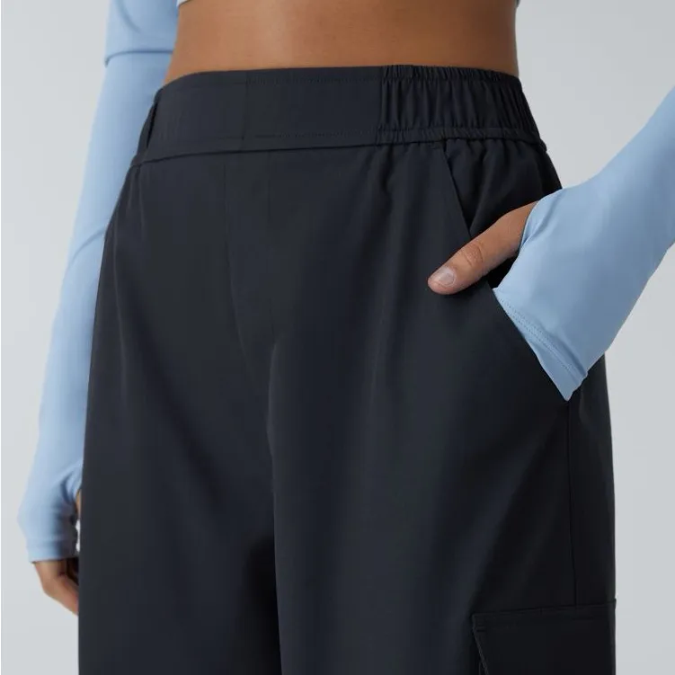 NEW HALARA Women's High Waist Camping Water Repellant Navy Cargo Pants | L - Image 7