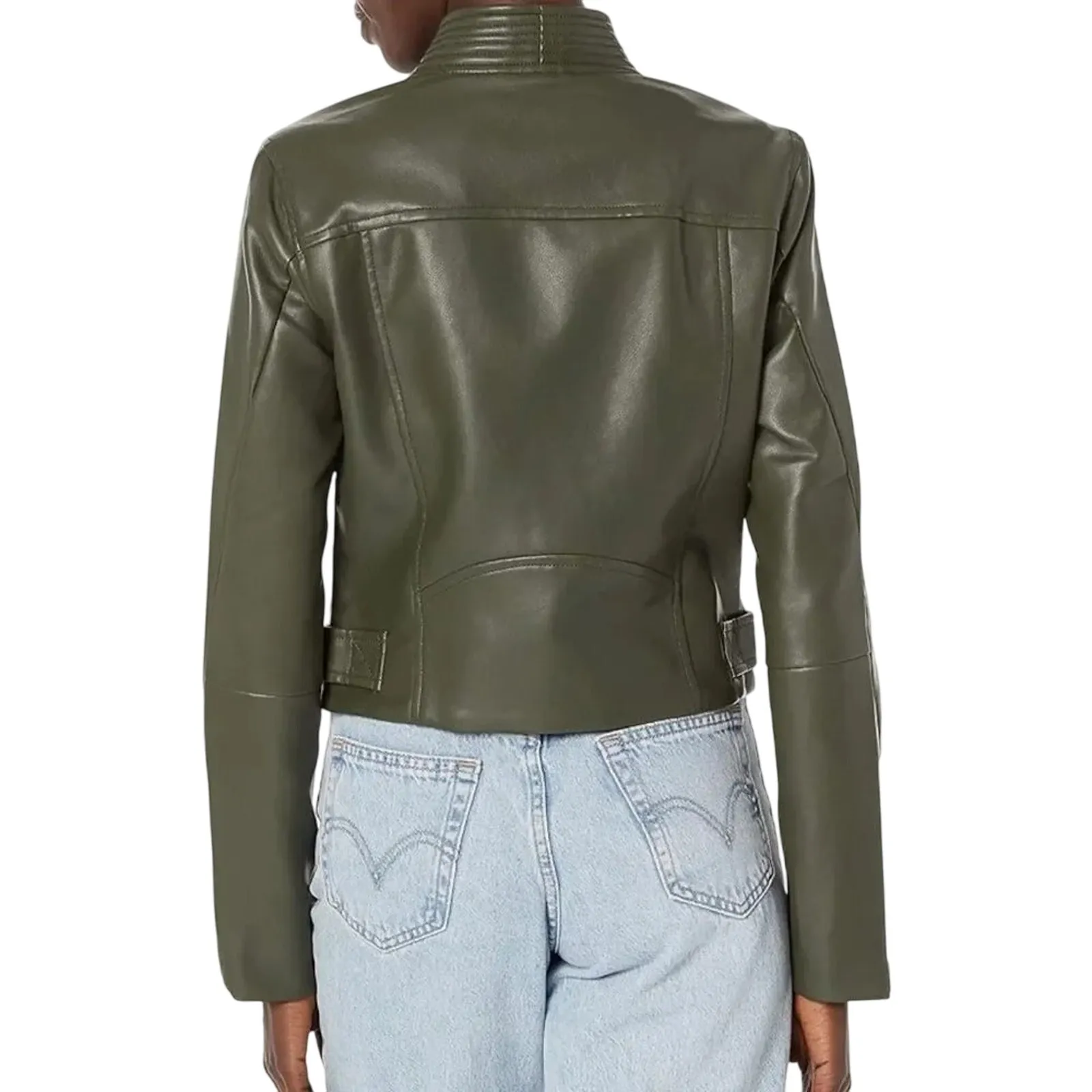 BLANK NYC / BlankNYC Olive Quilted Detail Moto Jacket, Size S, New with Tag - Image 2