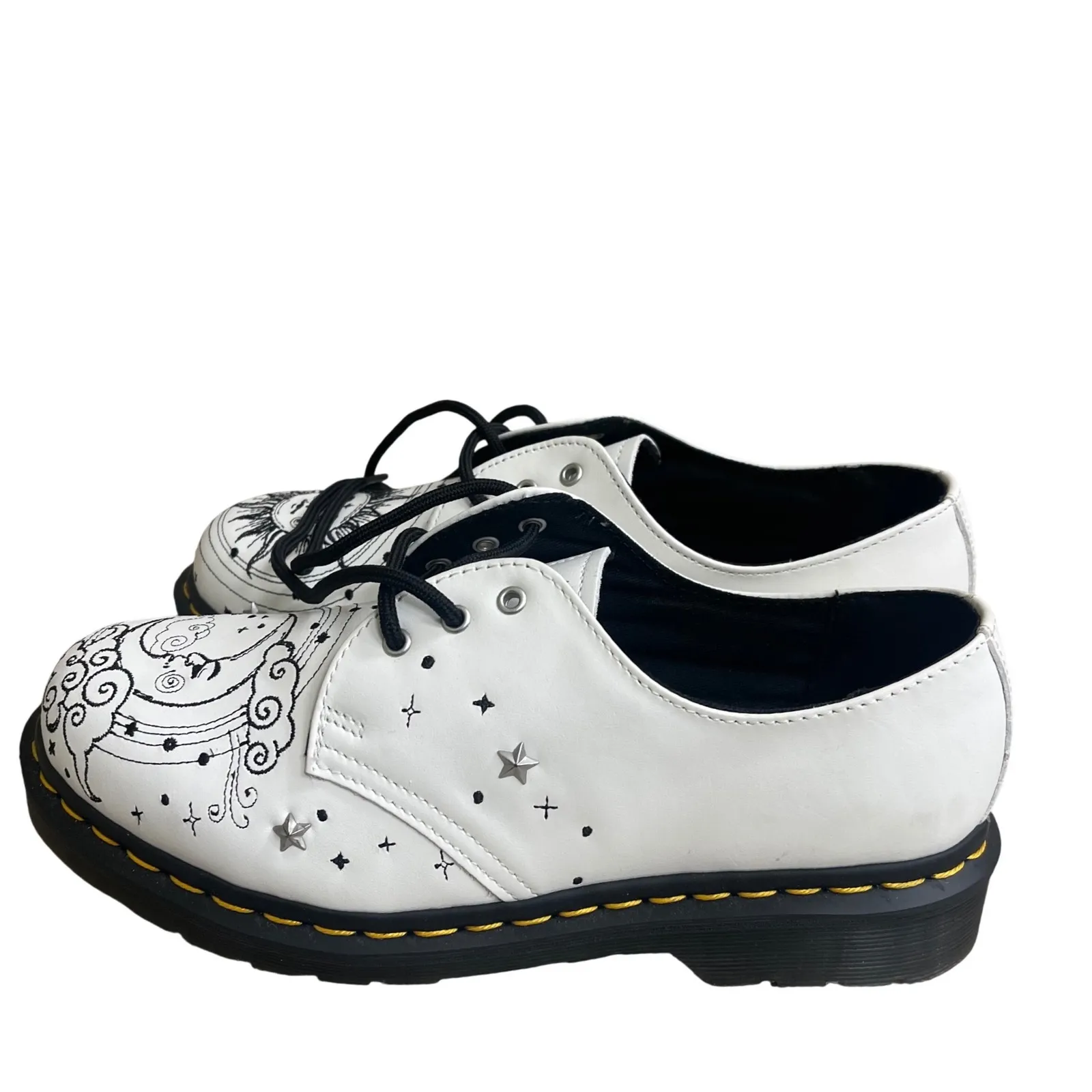 Dr Martens 1461 Cosmic Sun Moon NWOT Print Leather Oxford Shoes Women US 8/M 7 - Image 2