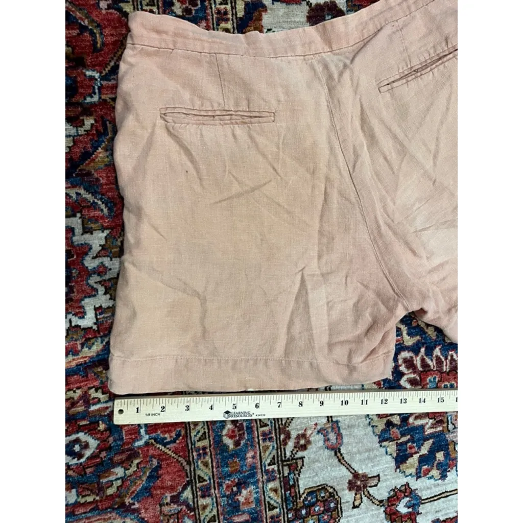 Rachel Comey Linen Shorts Women’s Size 8 Peach Blush Clay Made in USA - Image 10