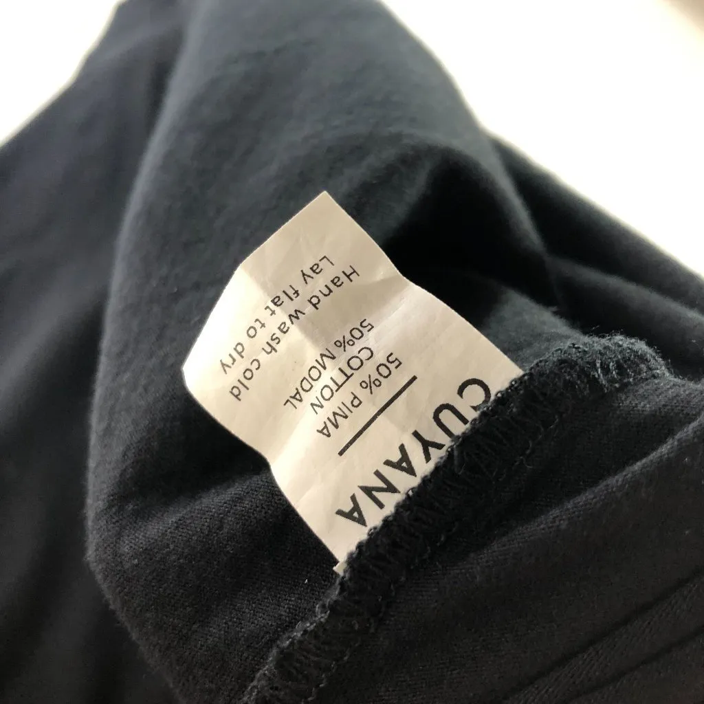 Cuyana Black Scoop Neck Short Sleeve T-Shirt Womens S Pima Cotton Modal Blend - Image 4