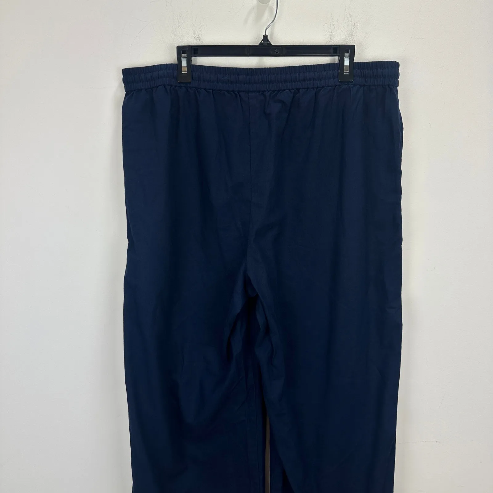 J.Crew Linen Blend Slim Wide Leg Drawstring Pant Pockets Relaxed Navy US 16 NWT - Image 10