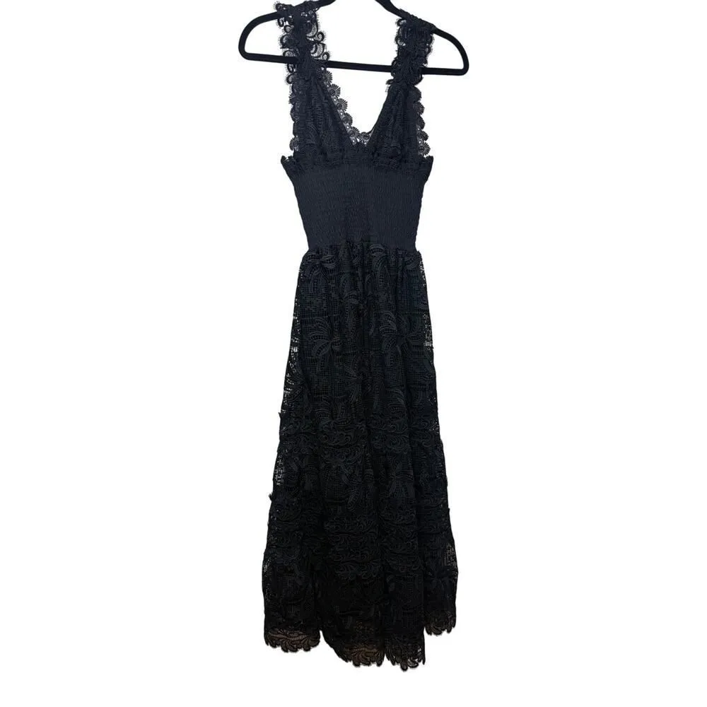 Waimari La Mimosa Dress in Guipure Lace Sz. XS Black - Image 5