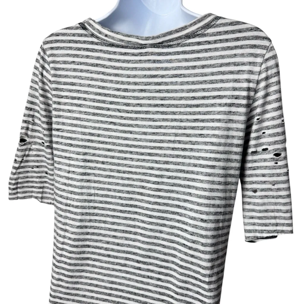 Free People Stripe Distressed Beetlejuice Asymmetrical Top Halloween Grunge XS - Image 6