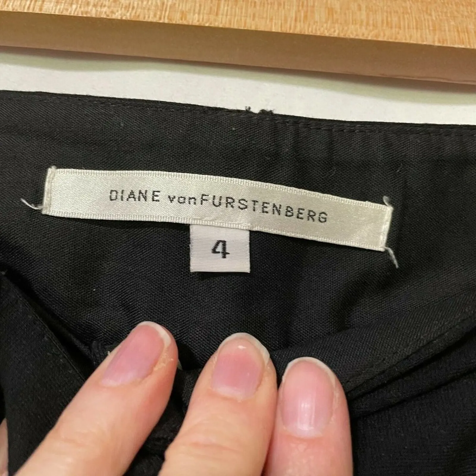 Diane Von Furstenberg Black Ankle Dress Pants Womens 4 Trousers Classic Preppy - Image 6