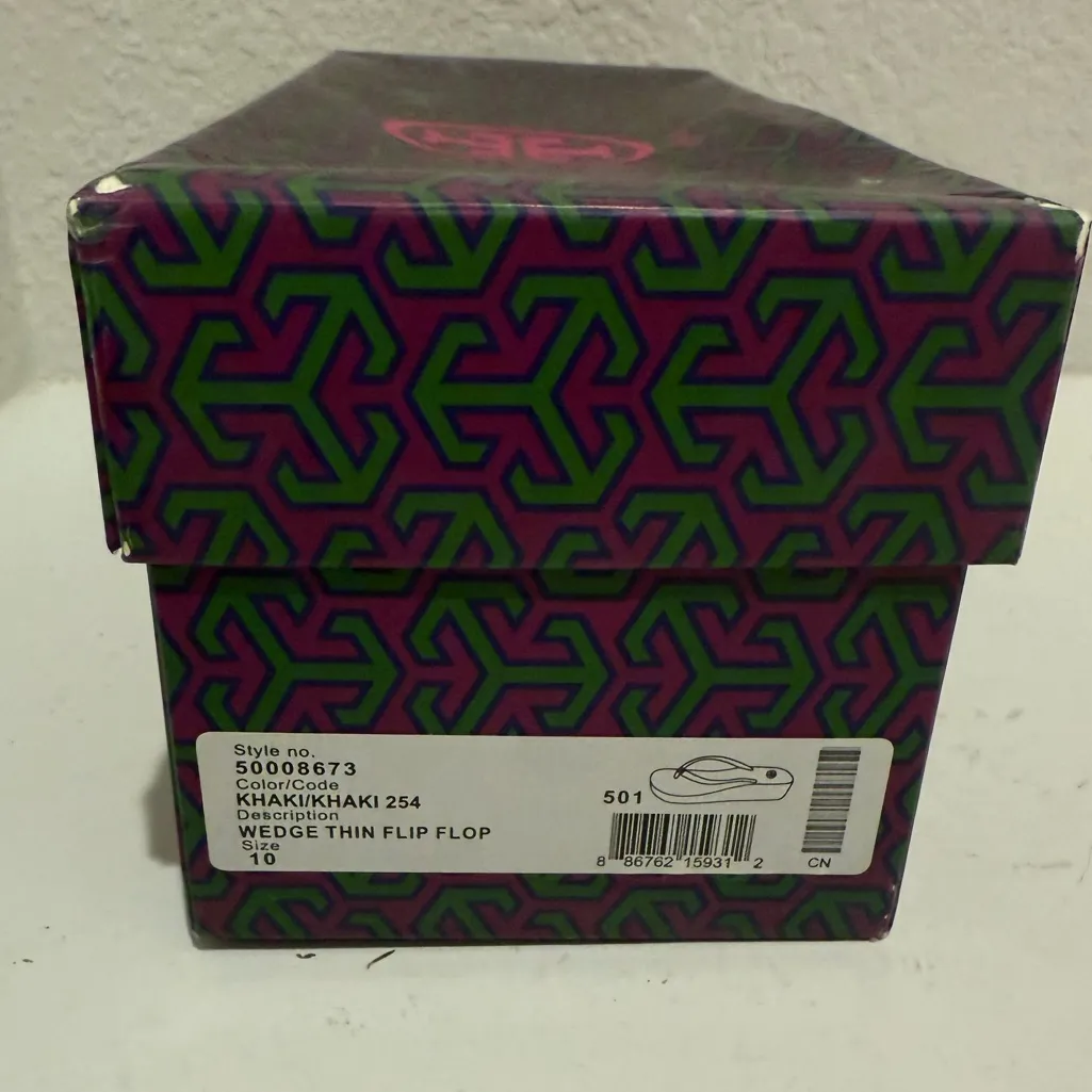 TORY BURCH Thandie Wedge Flip Flops Red Pepper / Issey Fade Floral Sandals 10 - Image 13