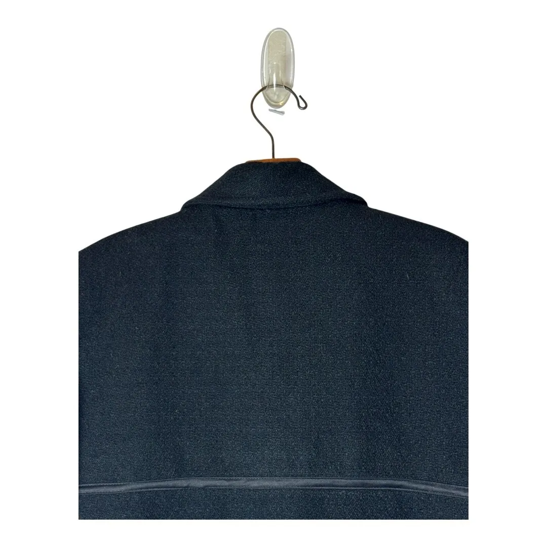 Neiman Marcus Coat Women Medium Black Wool Tweed Satin Trim Blazer Vintage Retro - Image 4