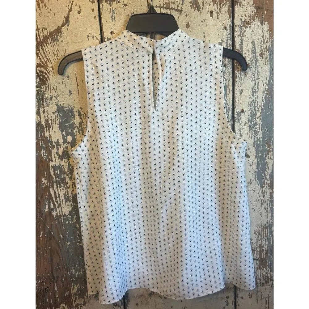 Ann Taylor Pintuck Yoke Mock Neck Shell Tank Sleeveless Top size small - Image 6