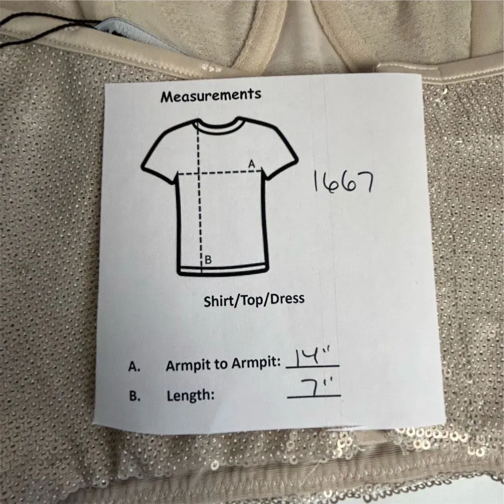 Zara Women's Gold Sequin Corset Crop Top Blouse Size S Party Wear - Image 10