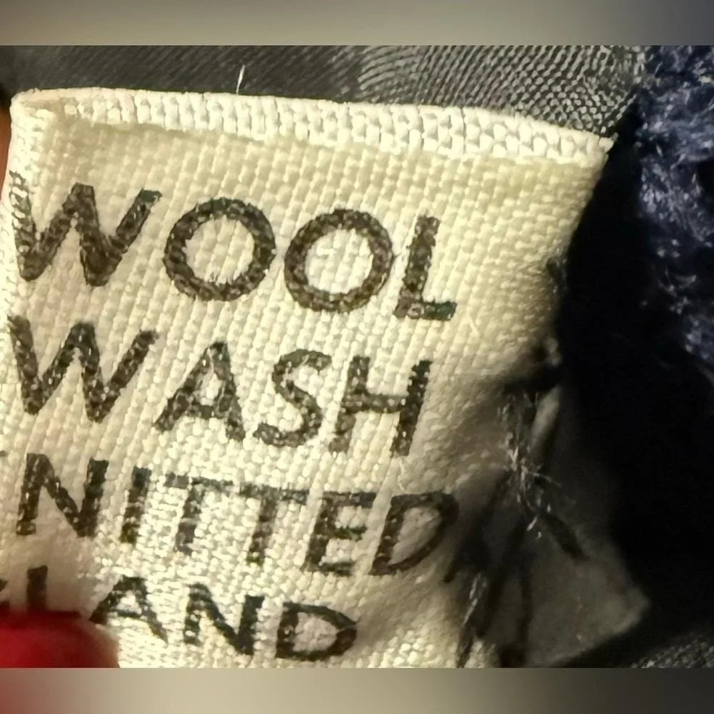 Rare Vintage Seale Hand Knit Navy Fisherman Roll Neck Wool Sweater England M / L Blue Size M - Image 5