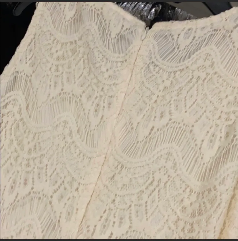 Lace cream dress. Fully lined. small - Image 7