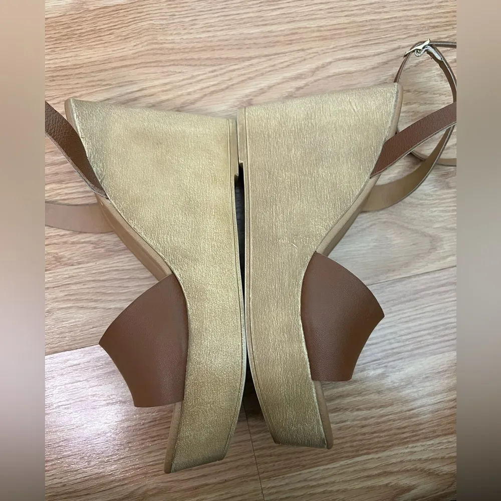 Steve Madden Welsh Cognac Lea Wedge Heels 9.5 - Image 4