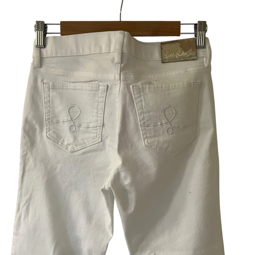 NWT LILLY PULITZER South Ocean High Rise Jeans - Resort White Sz 0 - Image 7