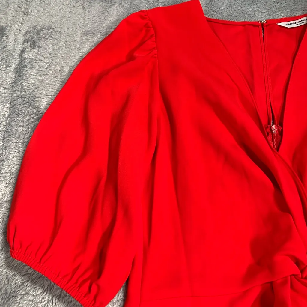 Amanda Uprichard Susannah Red Long Sleeve Dress - Image 3