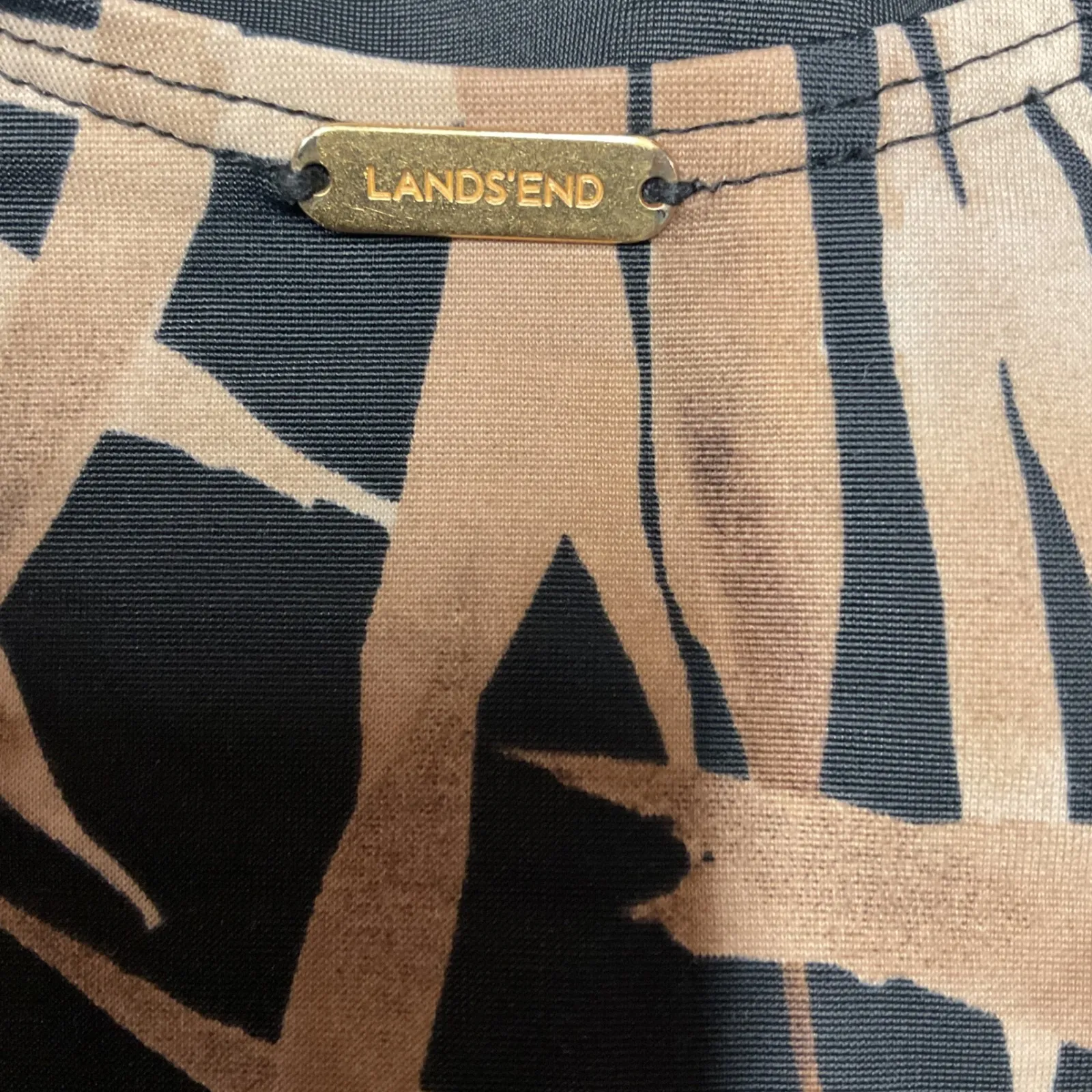 Land's End Tropical Palm‎ Print One Piece Swimsuit Size 16 Ruched Front - Image 9