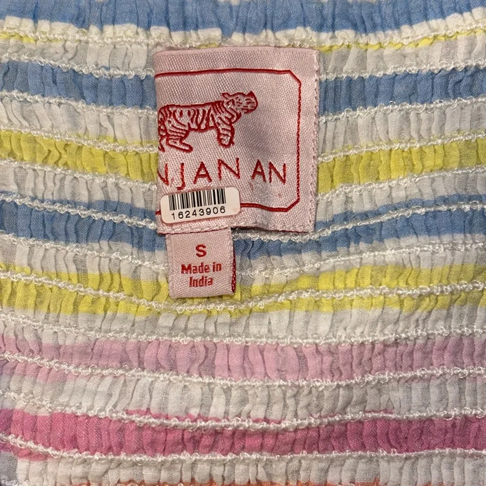 BANJANAN Candy Stripe Multicolor Bohemian Striped Arilia Top Size Small Pink - Image 7