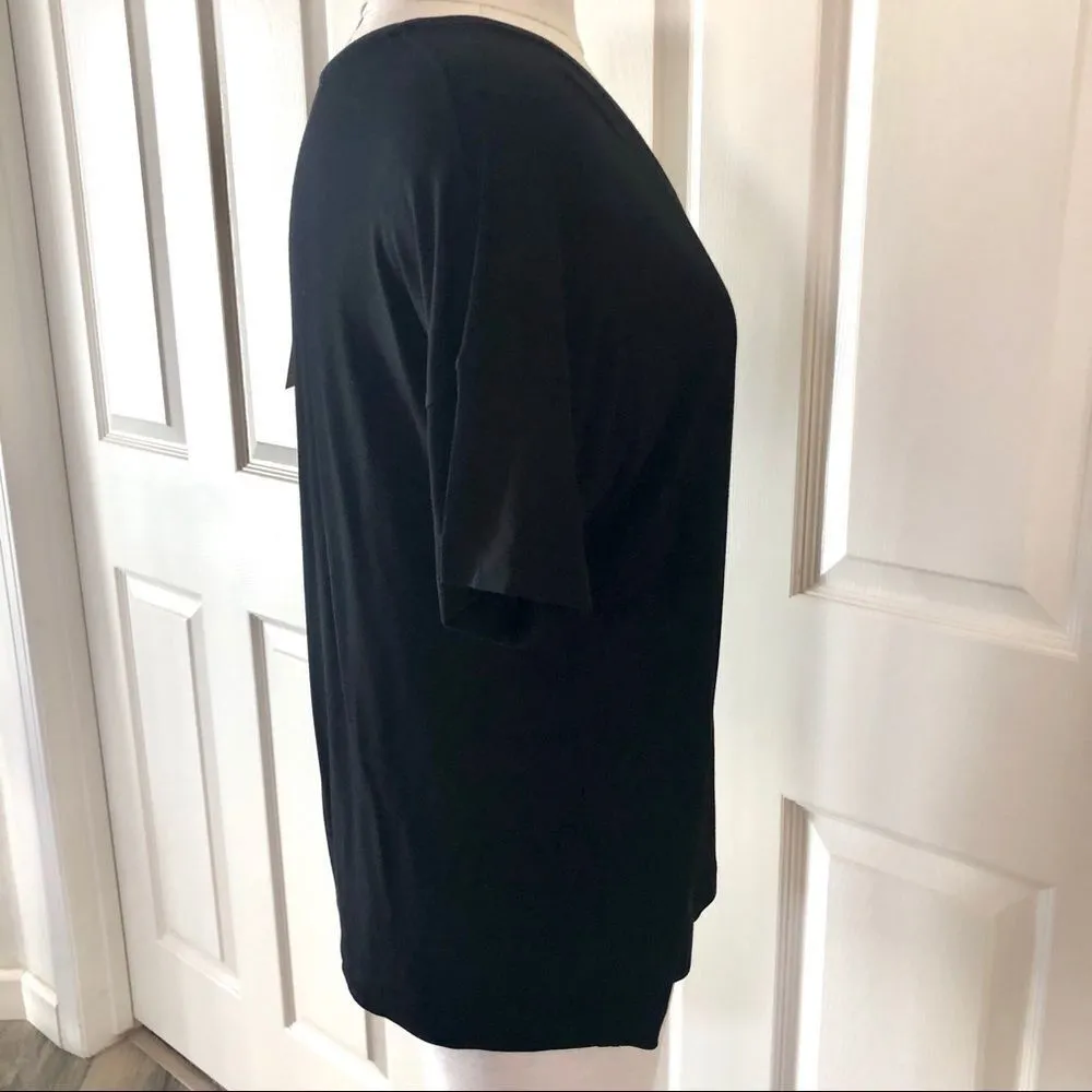 Vince  black Drop Shoulder V-neck Tee XS - Image 3