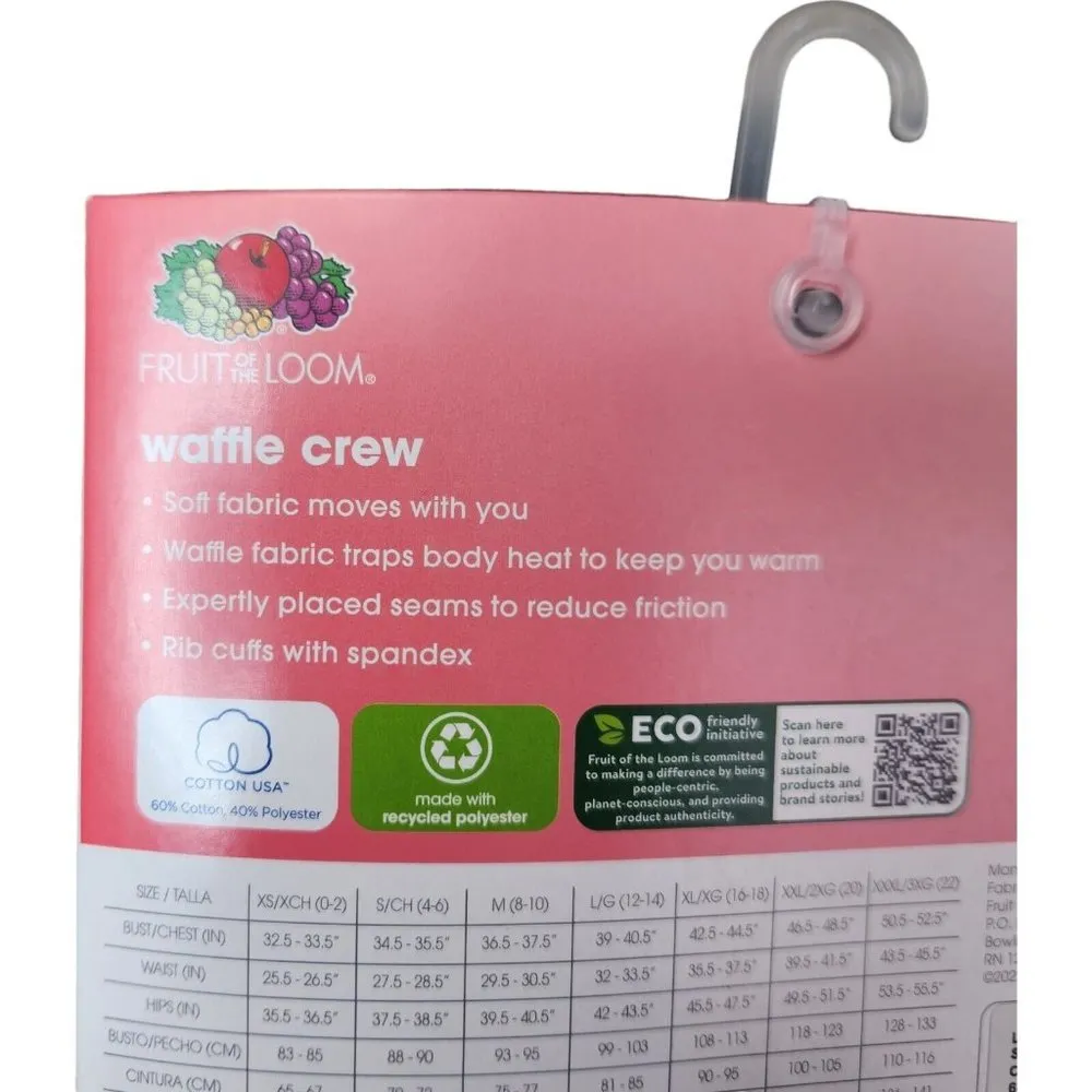 Fruit of the Loom EverSoft Women's Waffle Crew Shirt Size XXL (20) Black NWT - Image 4