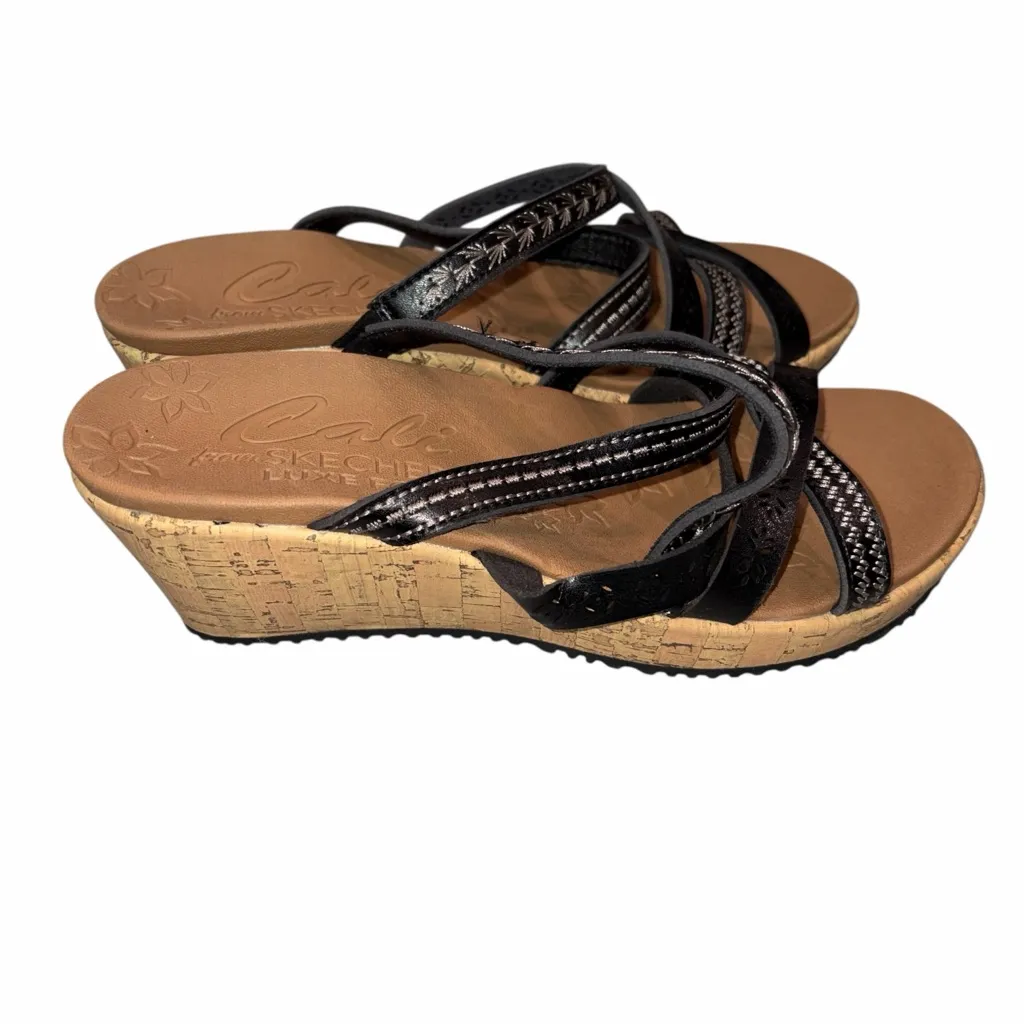 NEW Skechers Cali Luxe Foam Wedge Beverlee Tiger Posse Sandals Shoes size 8 - Image 5