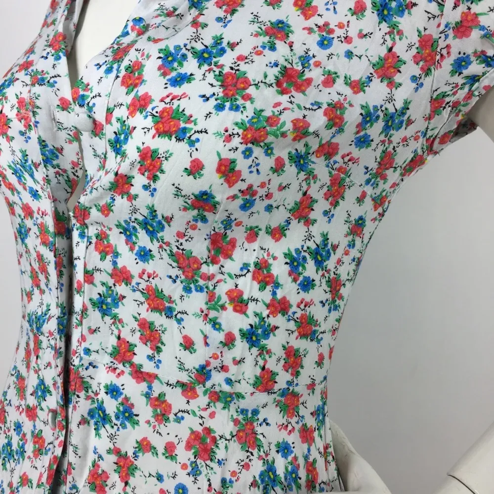LF Rumor Boutique Floral Collared Button Up Fit and Flare Mini Dress NWT - Image 12