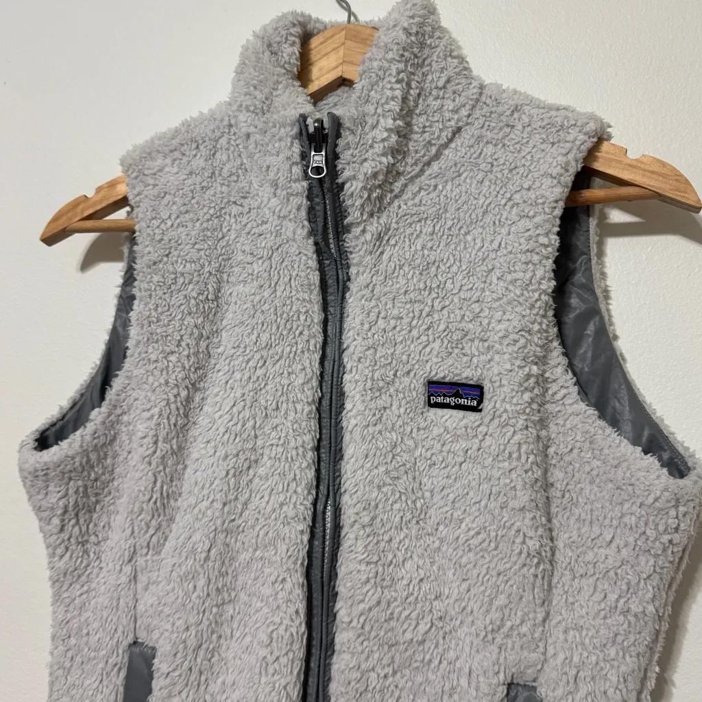 Patagonia Los Gatos Vest Women’s Size Small Gray Full Zip Fuzzy Jacket - Image 4