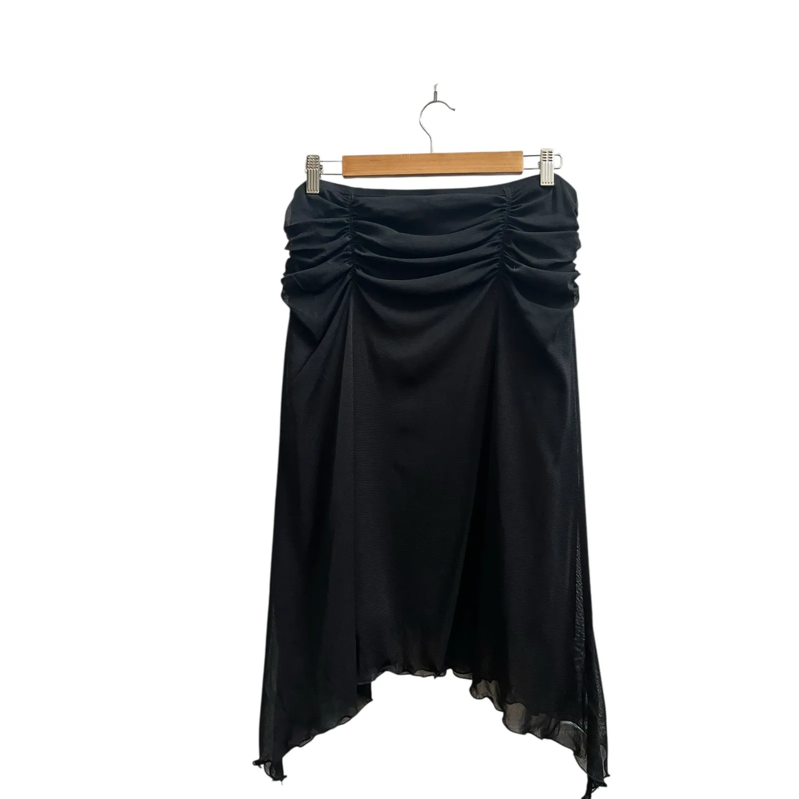 Vintage Max Studio Black Ruched Asymmetrical Skirt Fully Lined Size  
Large - Image 3