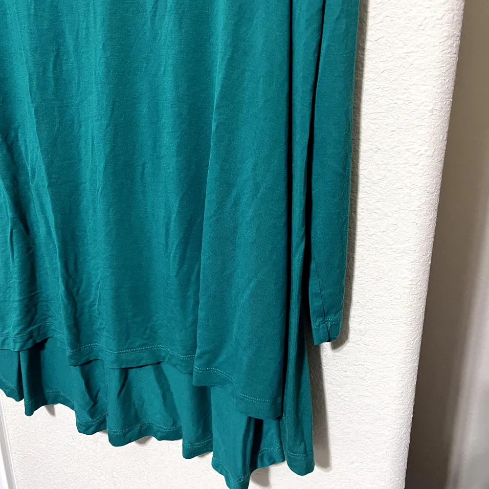 Guess Marciano Green oversized Tunic Top stretchy shirt high low hem womens sz M - Image 2
