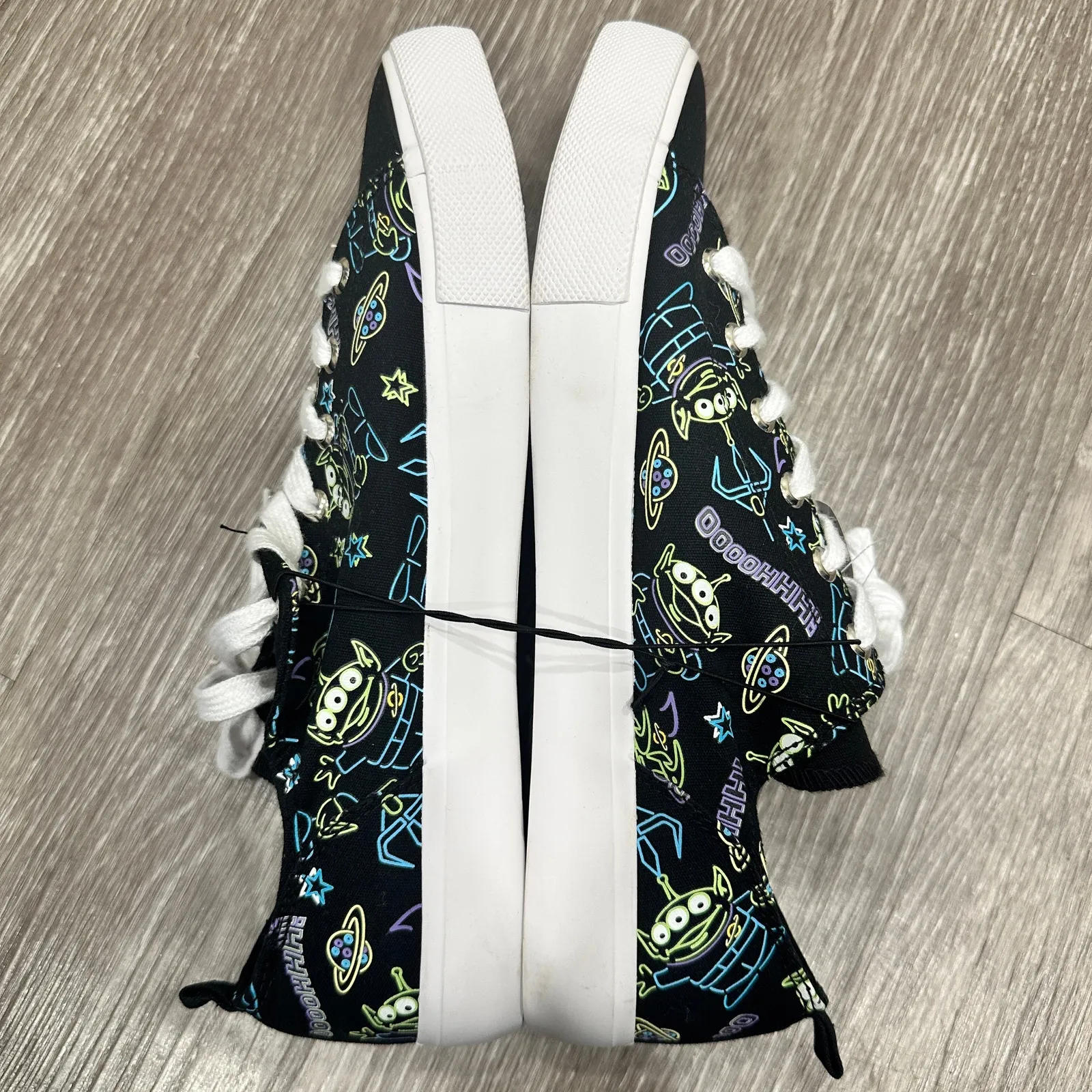 Torrid NWT Disney Pixar Toy Story Alien Neon & Black Canvas Sneaker - Extra Wide - Image 7