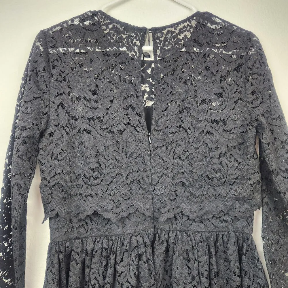 Blugirl Blumarine Black Lace Dress IT 42 US Size 6 Long Sleeve Knee Length NWT - Image 5