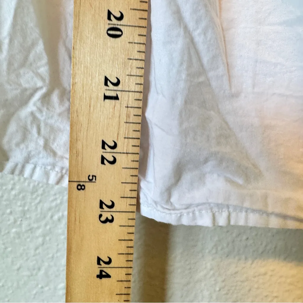 Amour Vert White Organic Cotton Cropped Blouse Womens S Eyelet Puff Sleeve Basic - Image 5