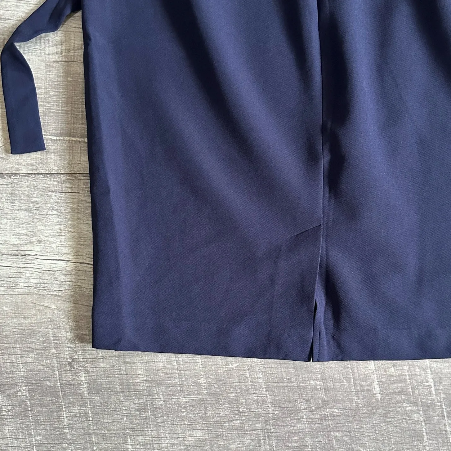 Liz Claiborne Tie Belt A Line Skirt Womens 16 Navy Blue Paperbag Waist Career - Image 6