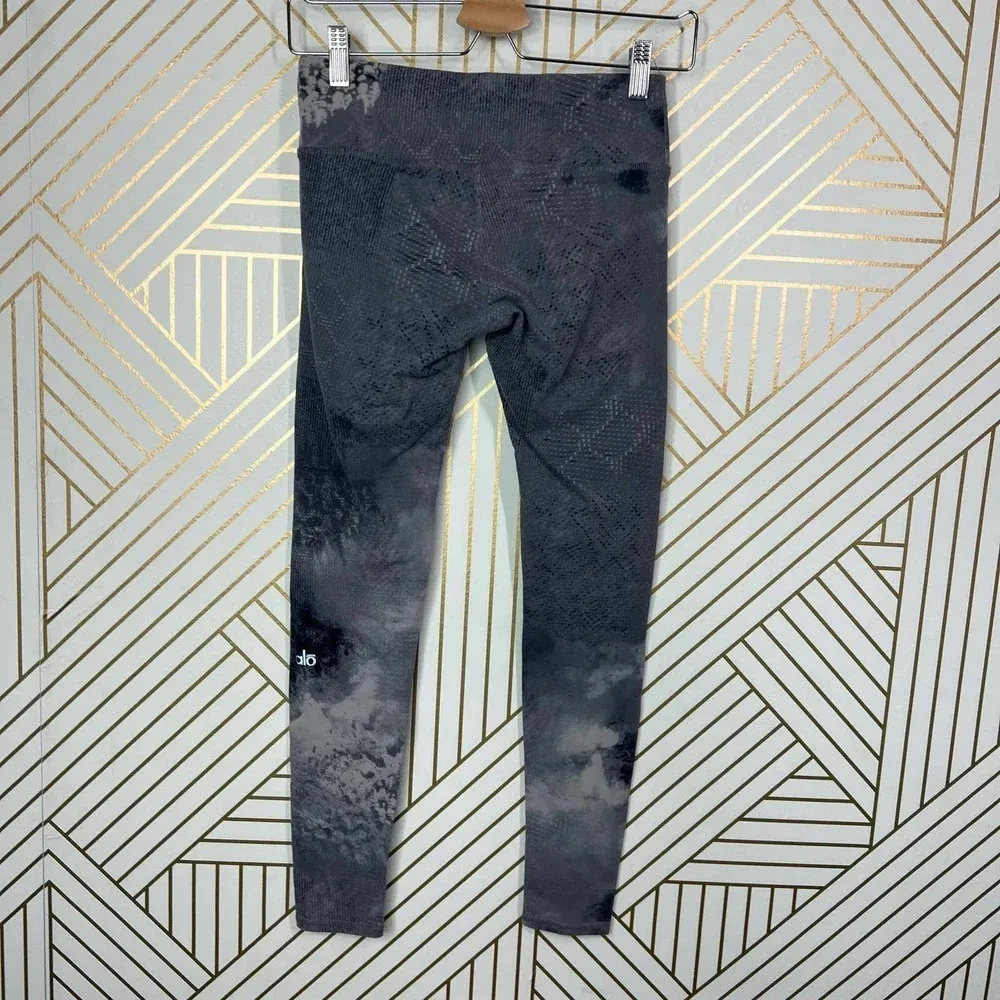 Alo Yoga Leggings Airbrush Tie Dye Abstract‎ Print Stretch Skinny Gray Size XS - Image 8