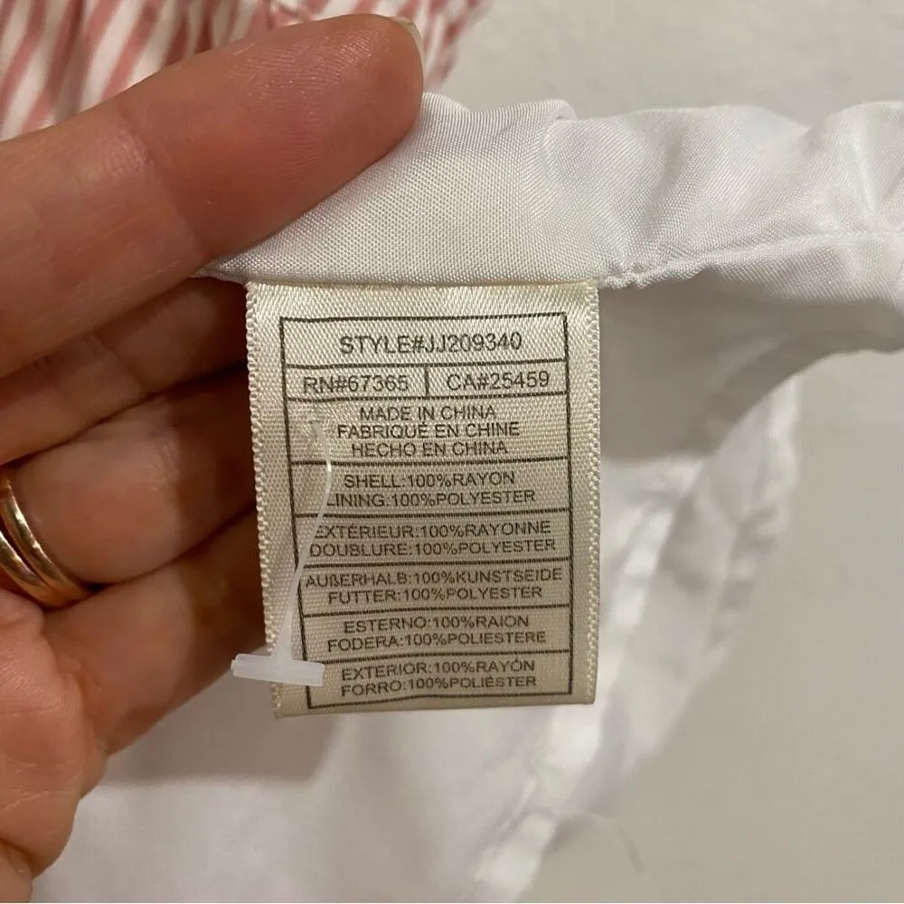 Jack by BB Dakota Pink Striped Ruffle Strap Mini Overall Skirt Sz XS NWOT - Image 6