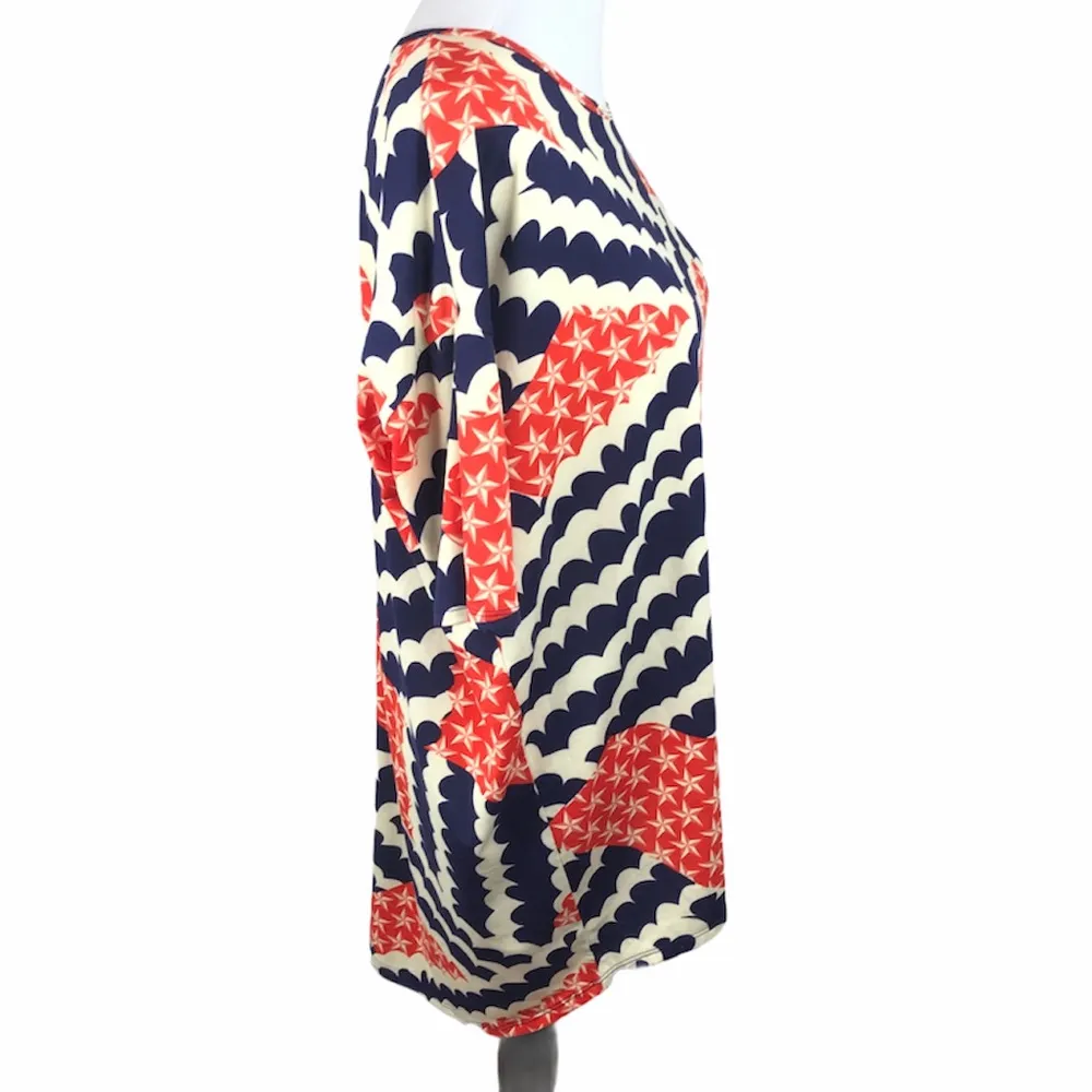 LuLaRoe Irma Stars and Stripes Shirt, Red, Blue, Cream, Medium - Image 4