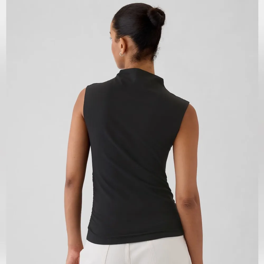 Mock Funnel Neck Ruched Tank - Image 2