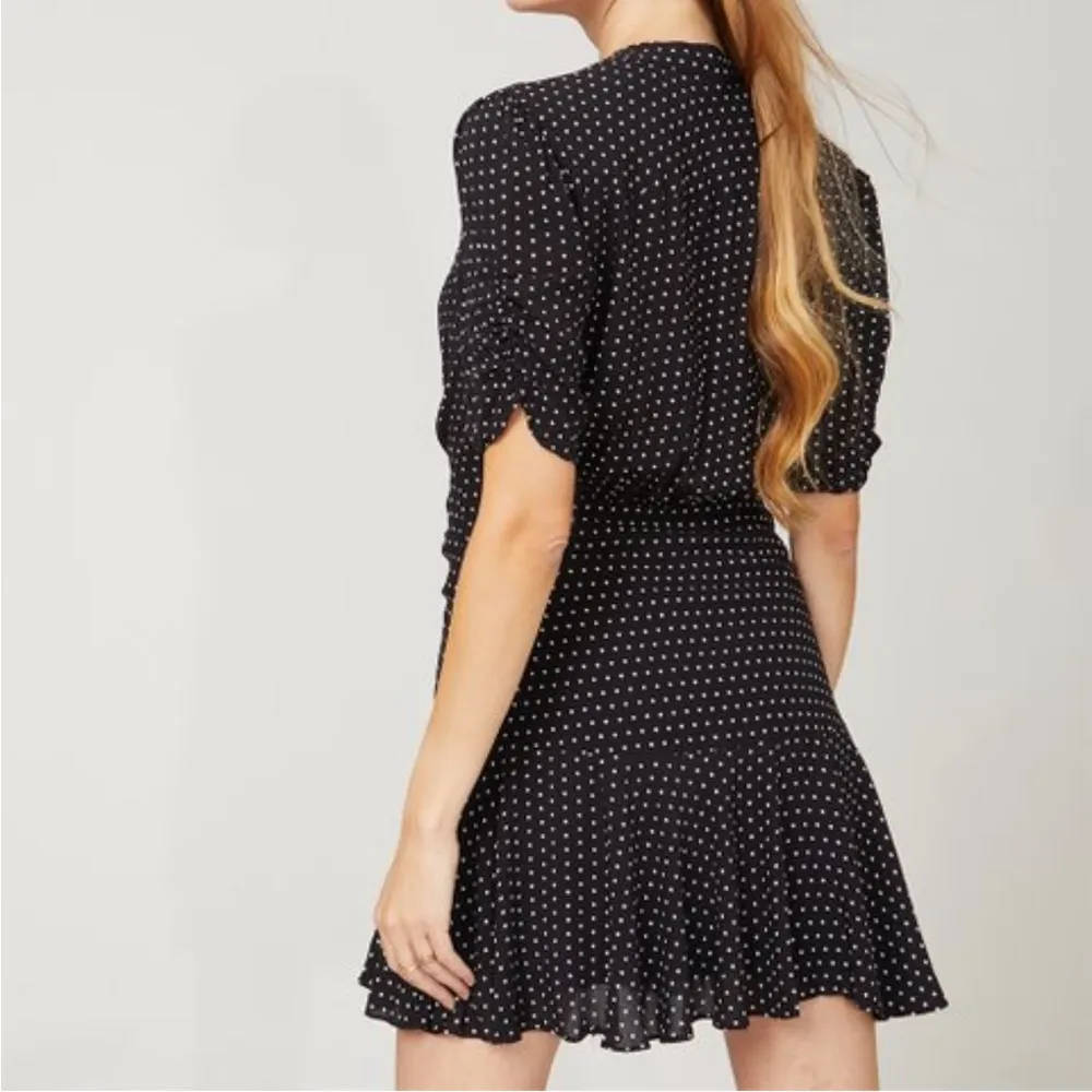 Free People Pippa Short Sleeve Ruched Polkadots Dress Size XS - Image 3