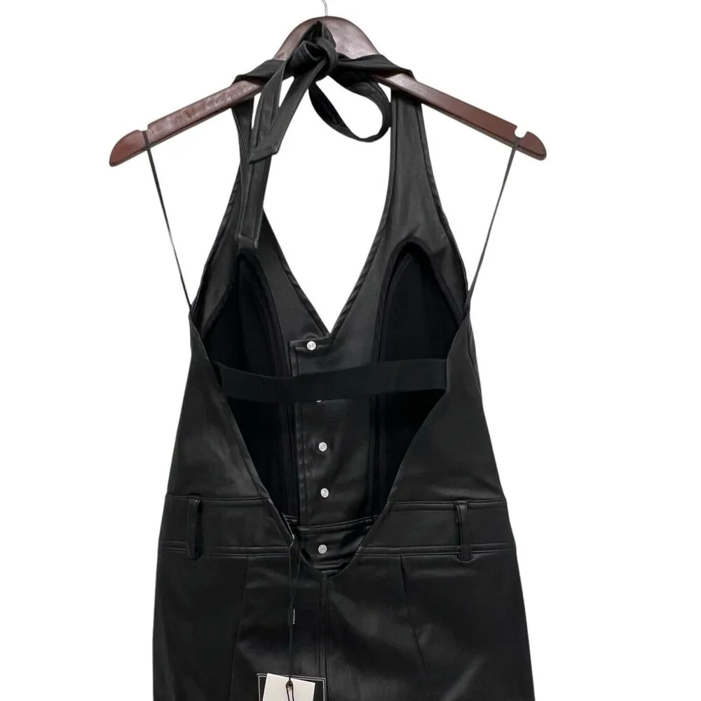 Retrofête Cynthia Jumpsuit Black Coated Flared Leg Retro Revolve Women’s Size S - Image 10