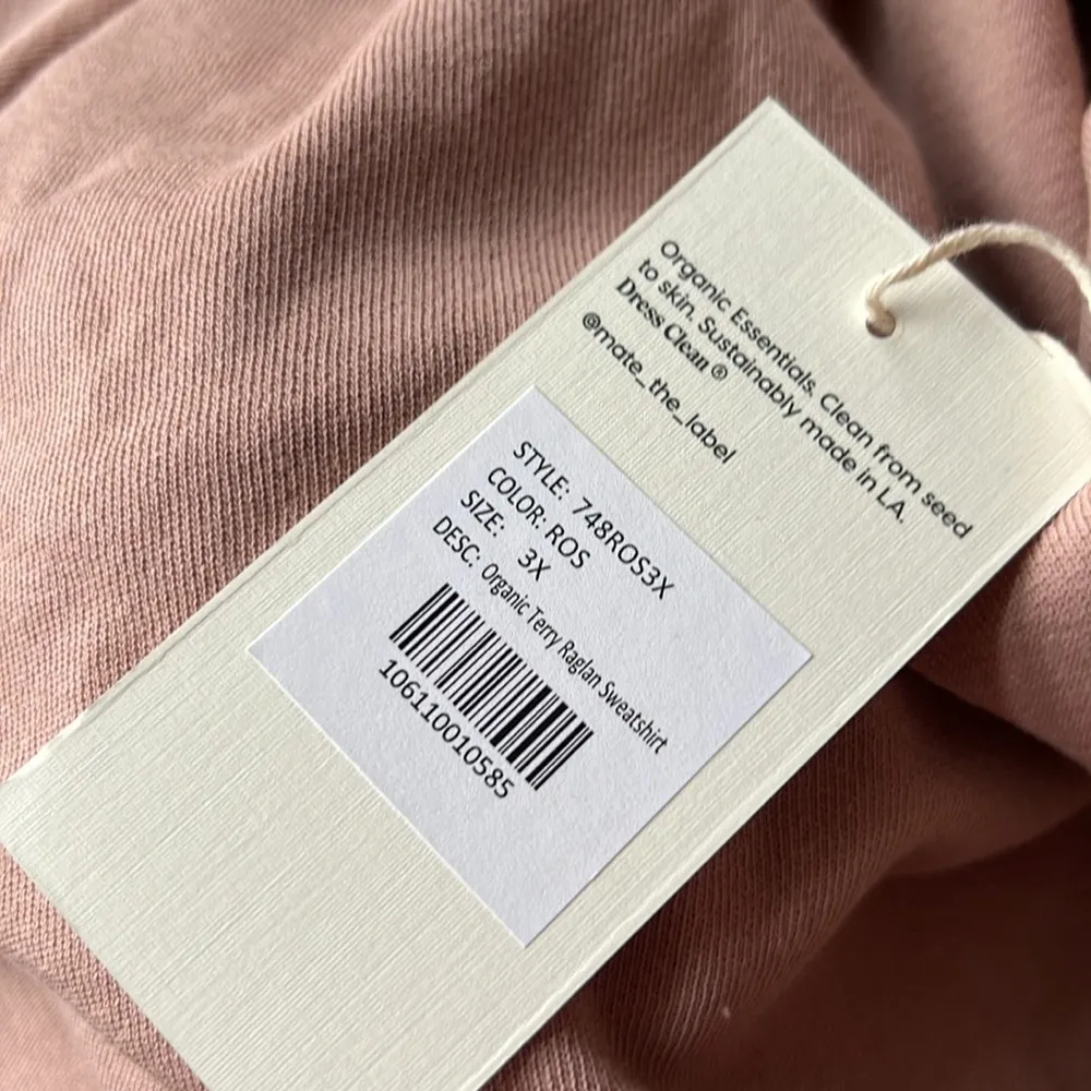 NWT Mate The Label Organic Terry Raglan Sweatshirt - Image 3