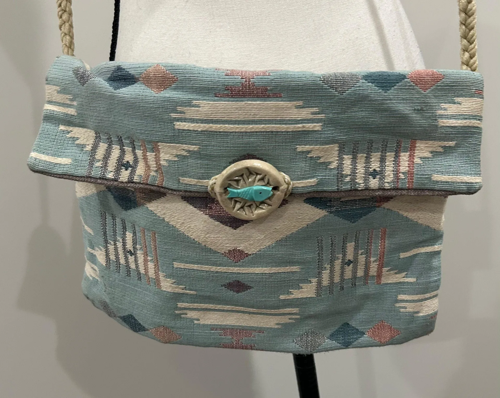 Vintage Handwoven Southwestern Messenger Bag Multiple - Image 2