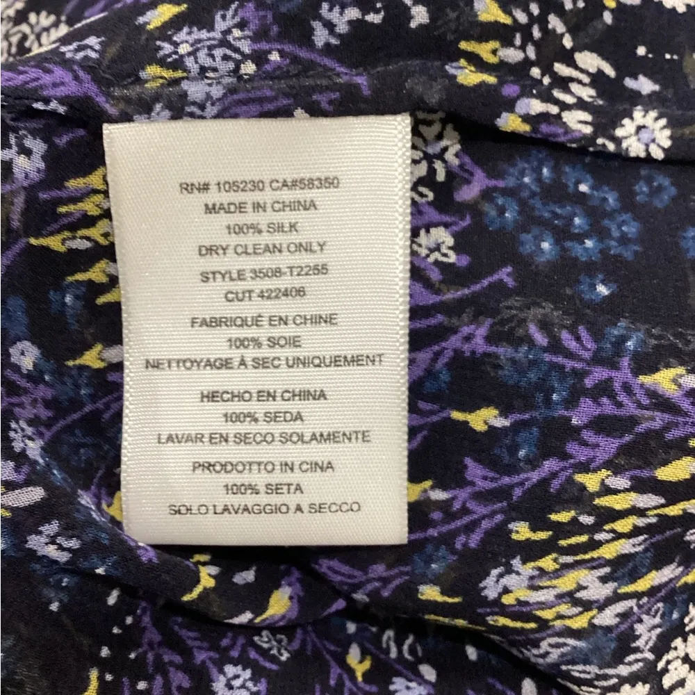 Joie Purple Blouse with Mandarin Collar and Cap Sleeves - Image 5