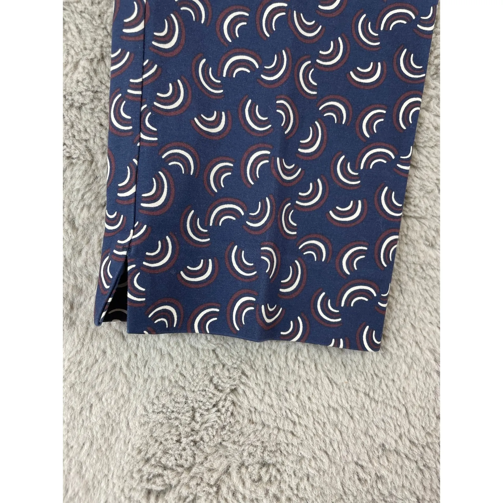 Boden Printed Cropped Pants US 8R Blue Geometric Career‎ Casual School Office Size 8 - Image 10