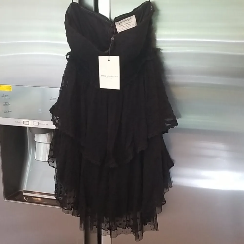 💕FREE PEOPLE X SPELL & THE GYPSY💕 Mira Bustier RaRa Dress ~ Black Small S NWT - Image 9