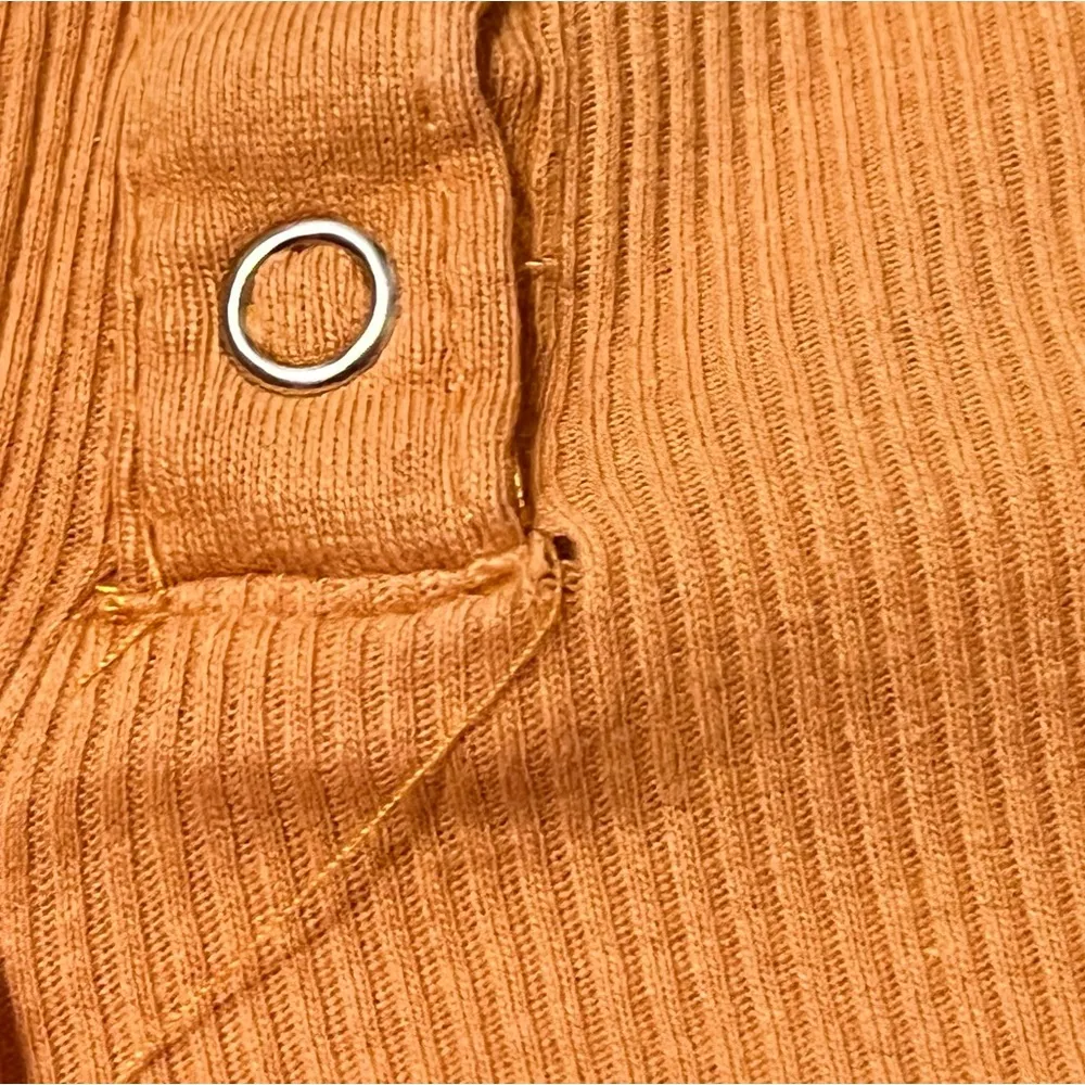 Yellow Henley 3/4 Sleeve Fitted Crop Top - Image 6